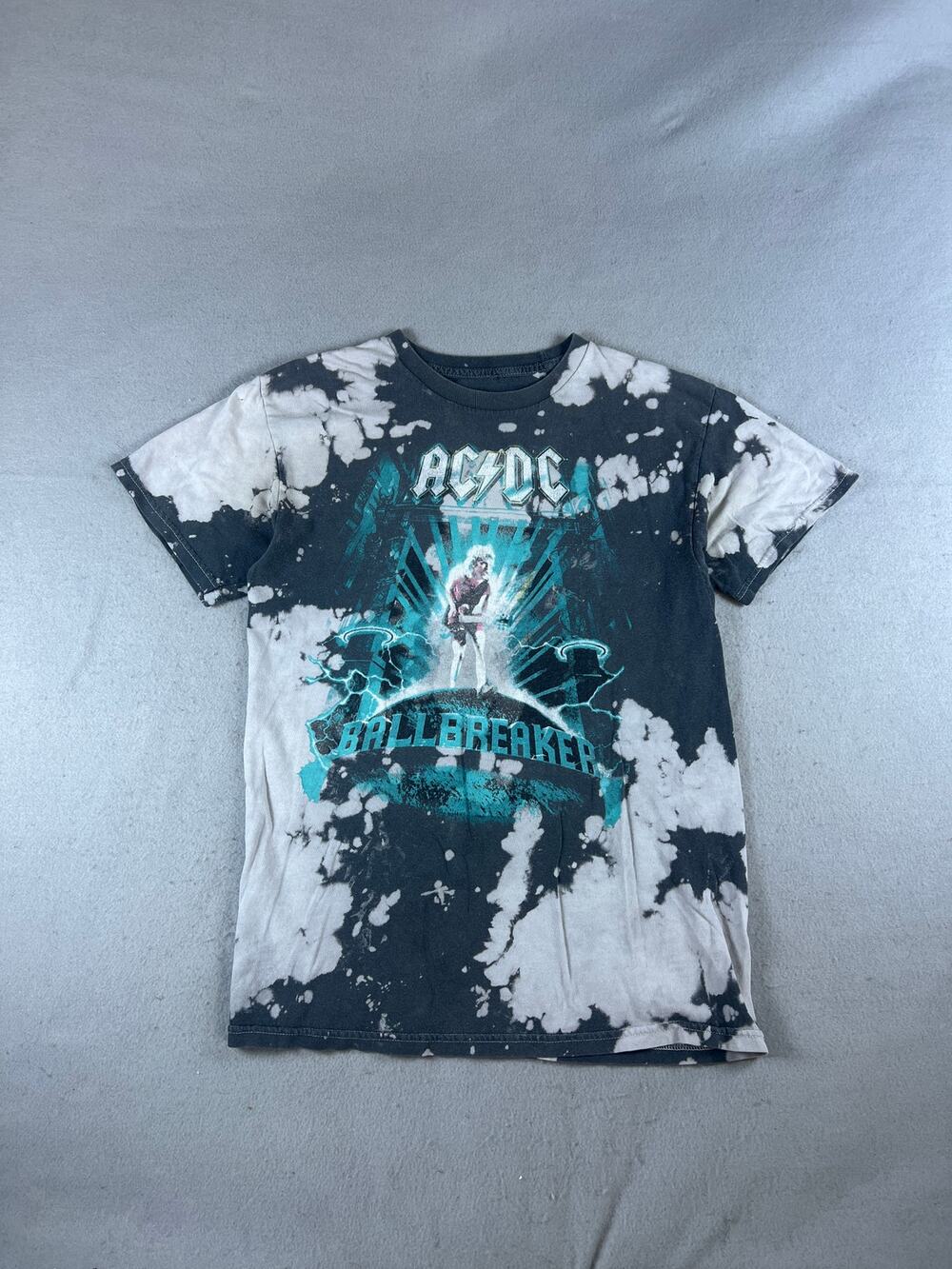 AC/DC Ballbreaker T-Shirt Mens M Tie Dye Bleach Wash Studio Album Band Graphics